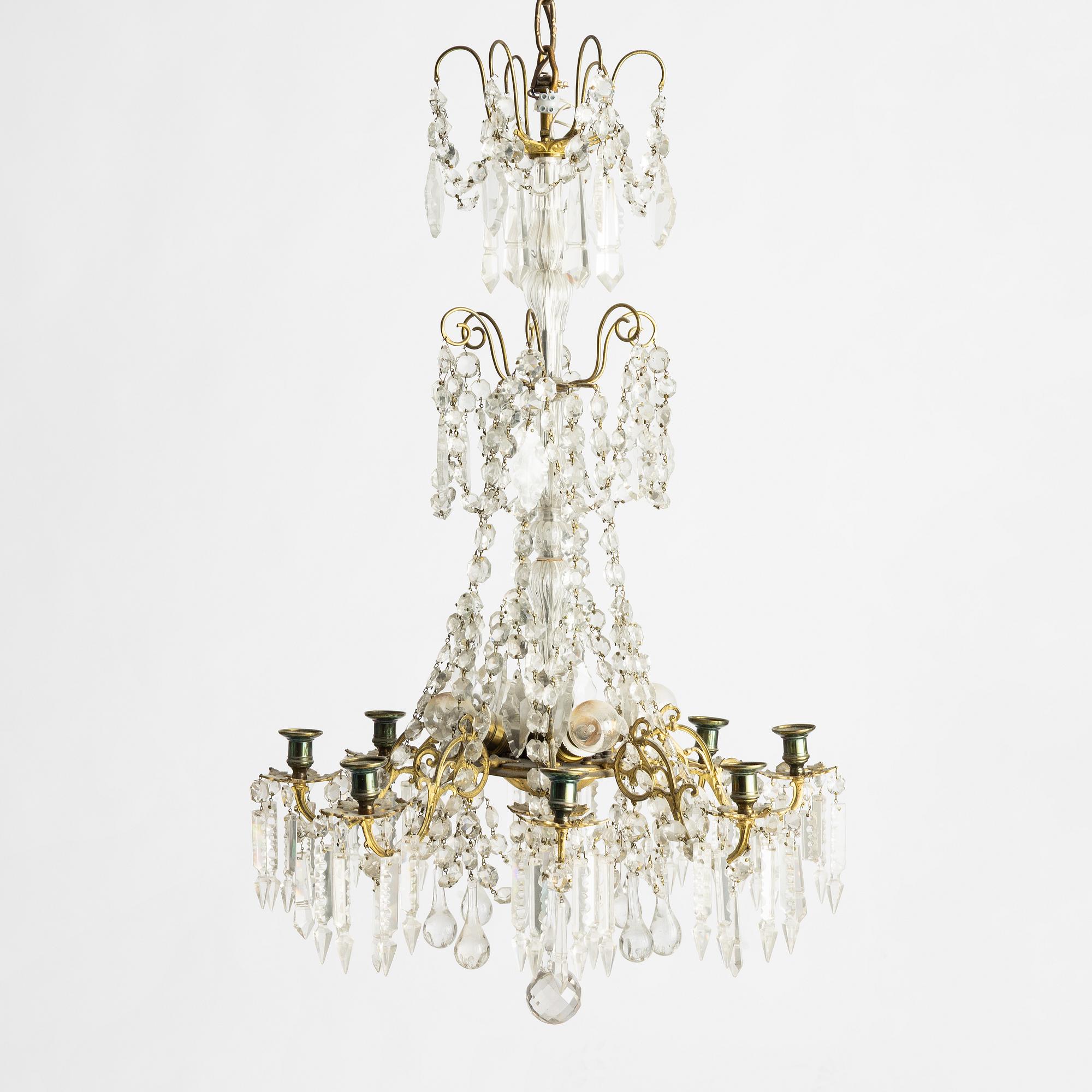 Ljuskrona, oscariansk, 1800-talets andra hälft.