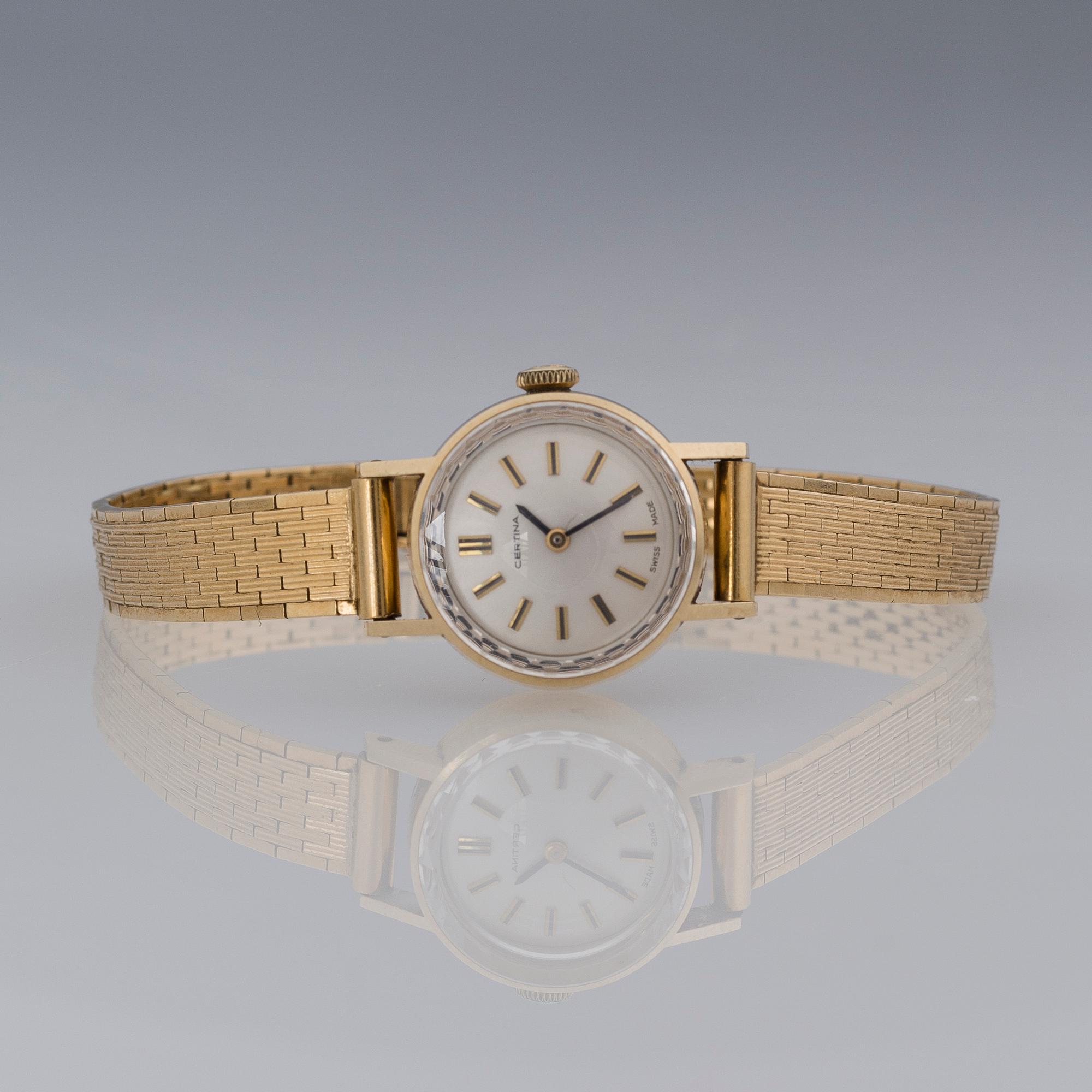 CERTINA, wrist watch, 18K gold, 19 mm.