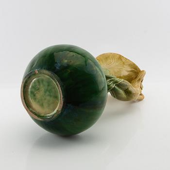 Albin Hamberg vase "Morgonstjernan" Höganäs Jugend dated 1900.