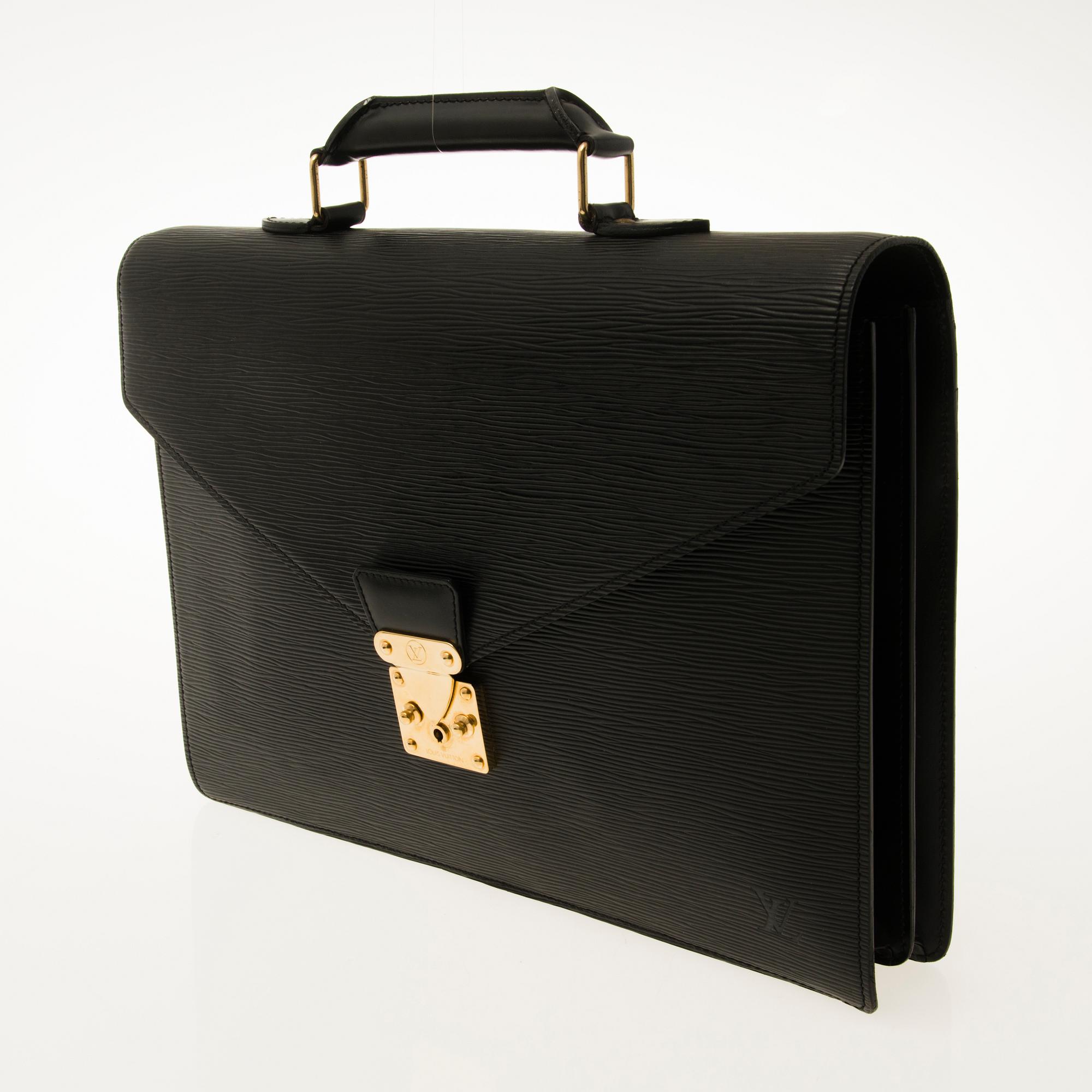 LOUIS VUITTON Black Epi Ambassador Briefcase.