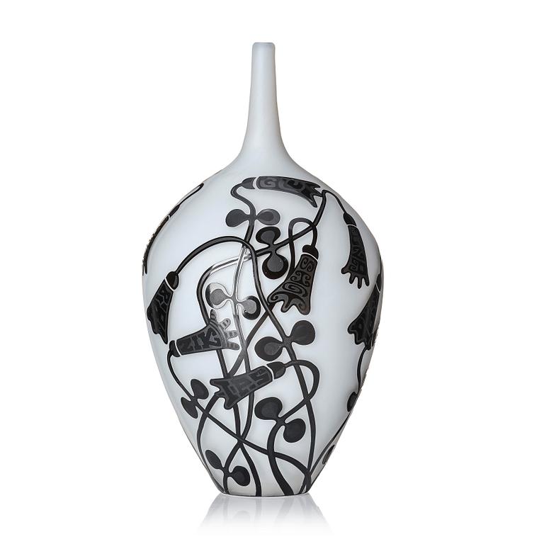 Olle Brozén, a cameo glass vase, Kosta Boda, ed. 8/30.