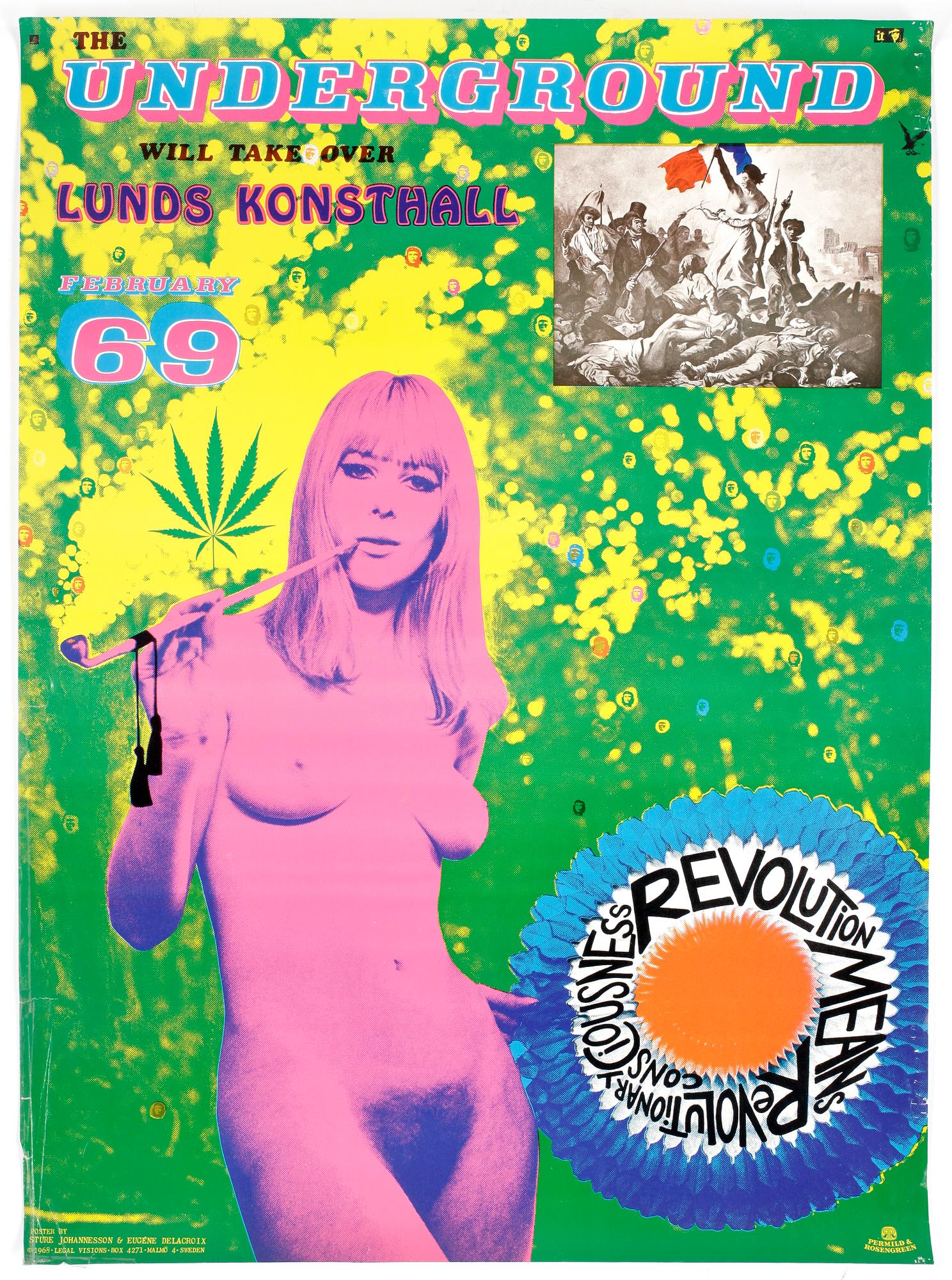 STURE JOHANNESSON, utställningsaffisch, färgoffset, 1969.