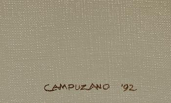 Enrique Campuzano, acrylic on canvas, signed and dated '92.