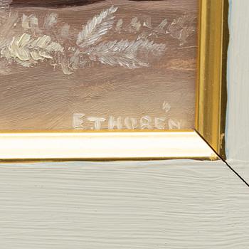 Esaias Thorén, Beach scene with swan head.