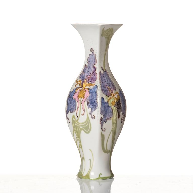 Rozenburg den Haag, a painted eggshell porcelain vase, Holland circa 1900.