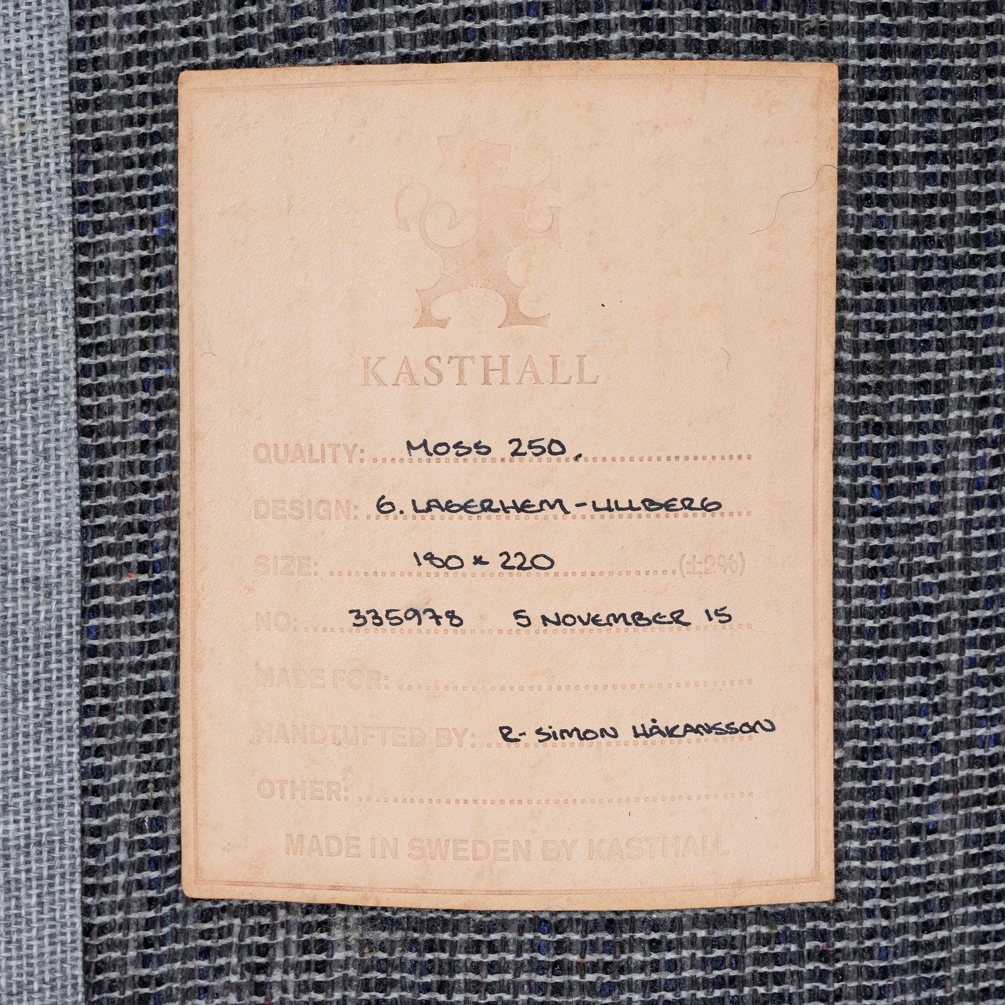 Gunilla Lagerhem Ullberg, matta, "Moss 250", Kasthall, 180 x 220 cm.