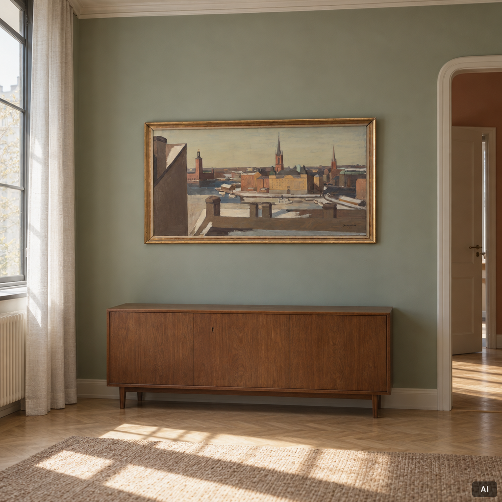 Ellis Wallin, View of Riddarholmen and Stockholm City Hall.