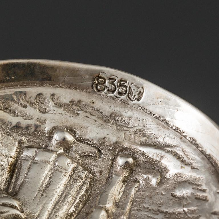 GUSTAF MÖLLENBORG, såssked, Stockholm, 1835 och PARTI SILVERBESTICK, 42 delar, bl.a. Rosenholm. Vikt 1183 g.