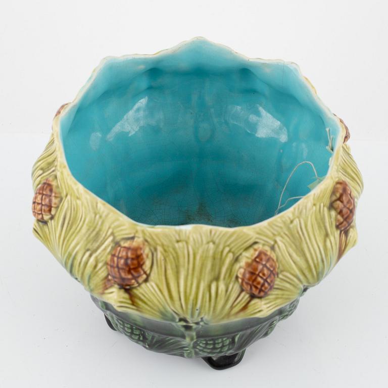 A Jugend majolica pot, Rörstrand, early 20th century.