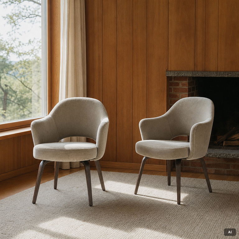 Eero Saarinen, chairs, a pair, "Executive Side Chair", Knoll, 21st century.
