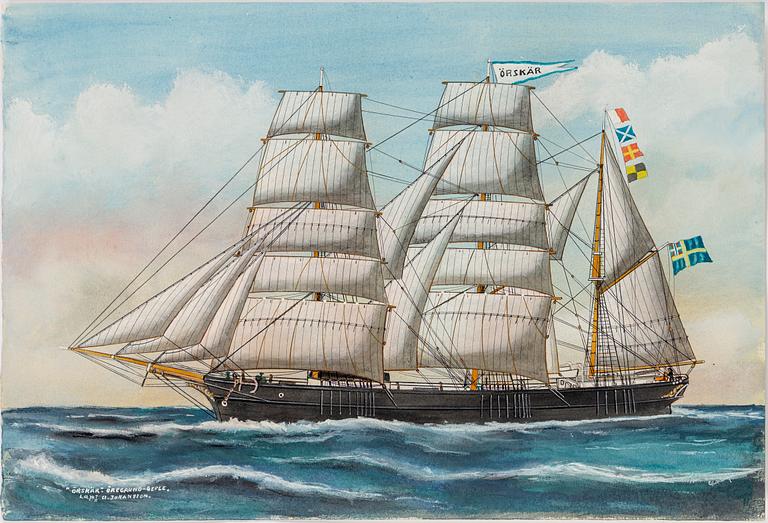 GUSTAF FREDRIKSSON, akvareller, 4 st, signerade.