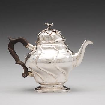 A Swedish 18th century parcel-gilt silver tea-pot, mark of Johan Pettersson Berg, Norrköping 1760.