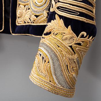 Balmain, a highly decorated velvet jacket, French size 48.