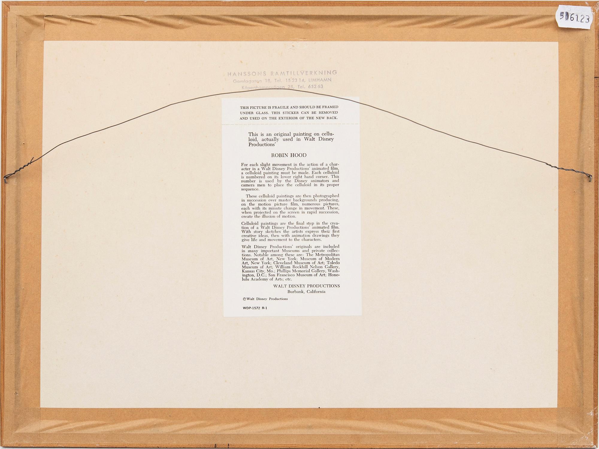 Filmcell från filmen "Robin Hood", Walt Disney.