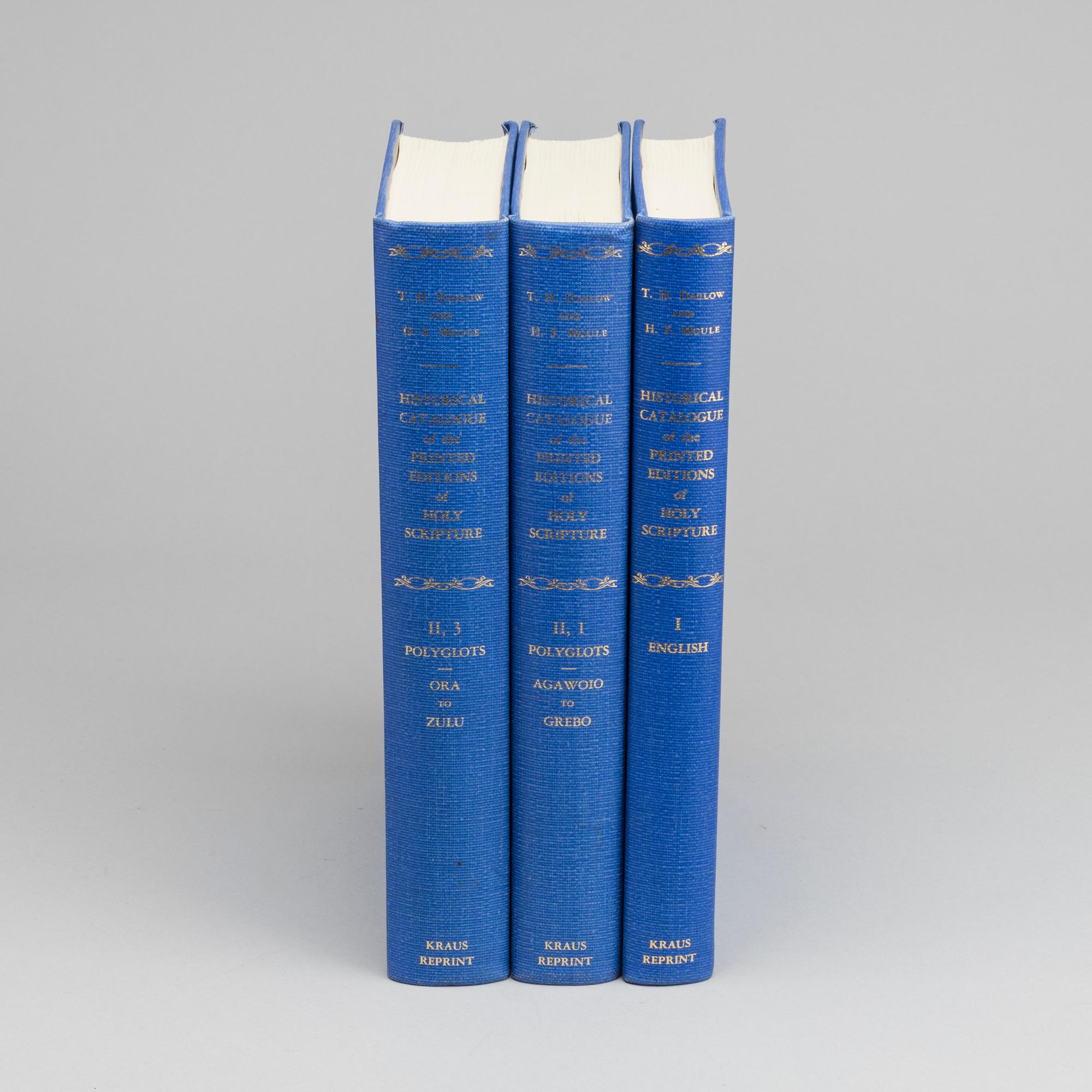 Historical catalogue of the printed... 3 VOL.  T.H. Darlow and H.F. Moule. New York  1963.