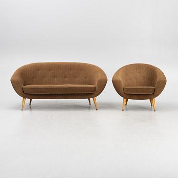 Folke Jansson, a "Tellus" sofa and armchair, SM Wincrantz, Sweden, 1950's.