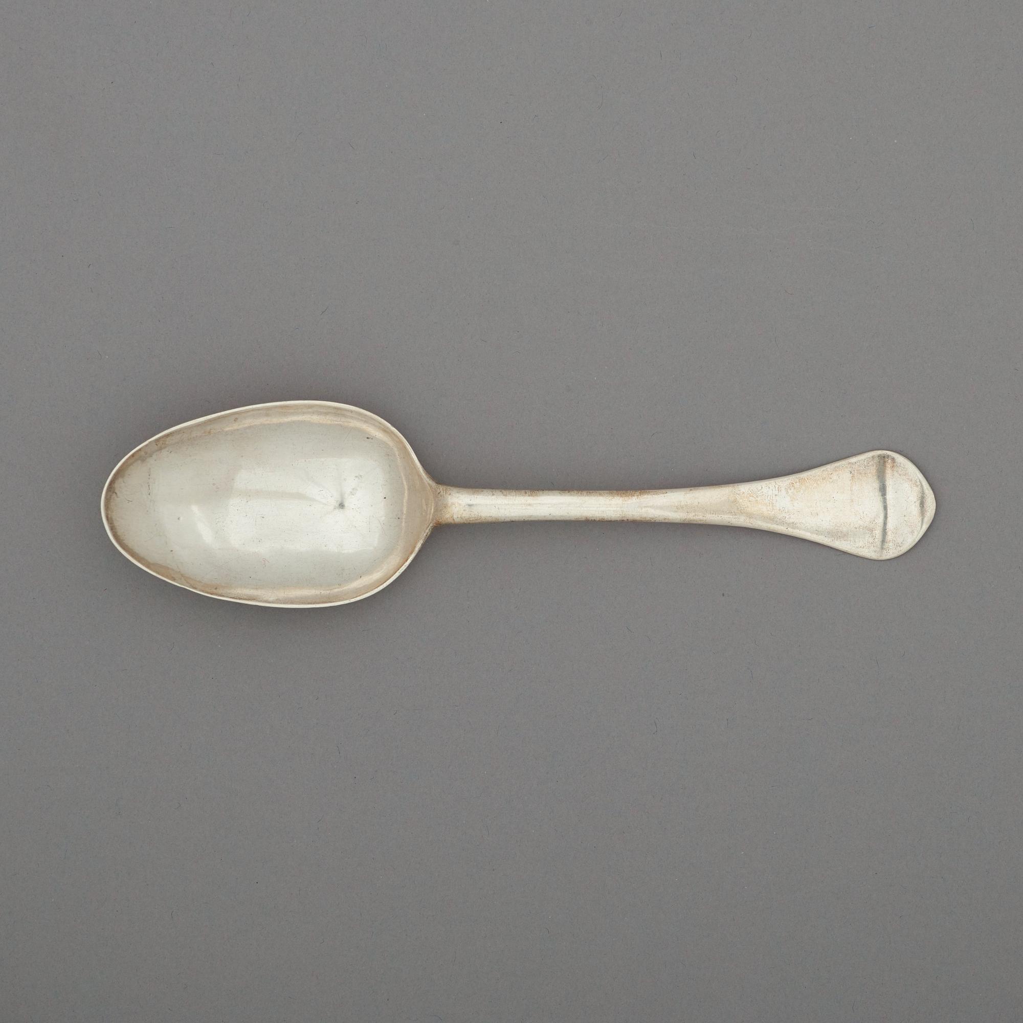 A Swedish early 18th century silver spoon, marks of Herman Hermansson, Göteborg 1705.