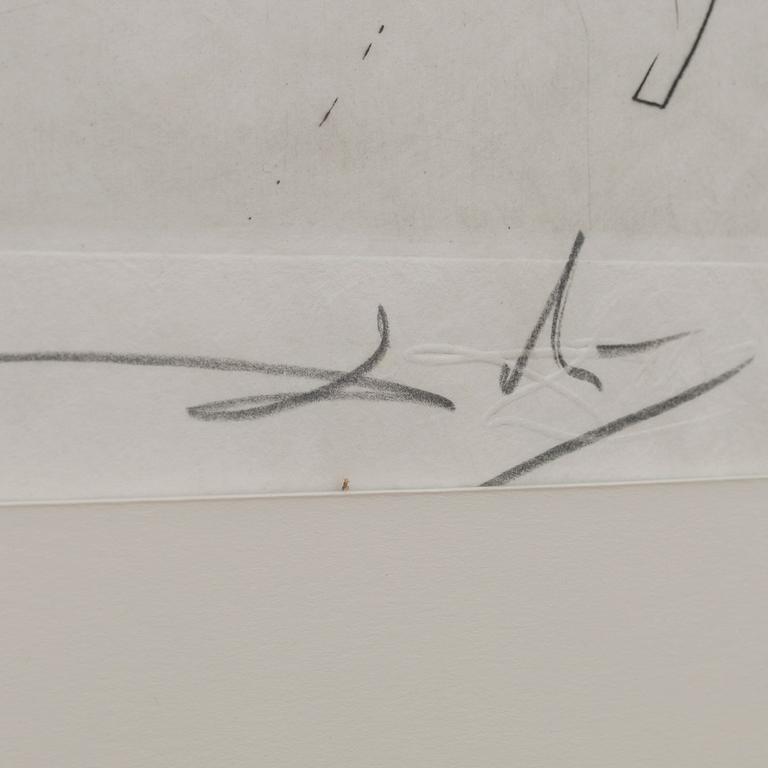 SALVADOR DALÍ, watercoloured drypoint etching roulette, signed and numbered 128/145.