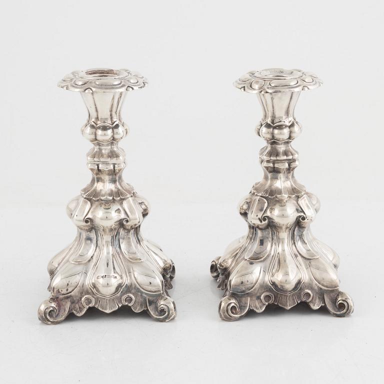 Candlesticks, a pair, silver, Finland, 1970s.
