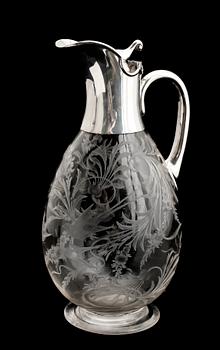 TILLBRINGARE, glas, silverfattning, Mappin & Webb, London 1900.