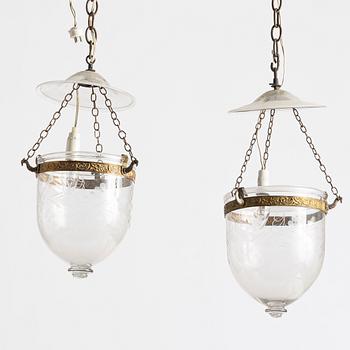 Lanterns, a pair, glass, first half of the 20th century.