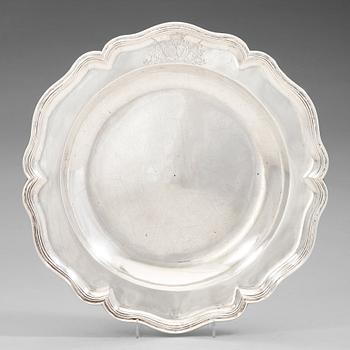 93. A Swedish mid 18th century silver dish, mark of Gustaf Stafhell, Stockholm 1750.