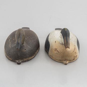 A pair of wood duck decoys, 20th century.