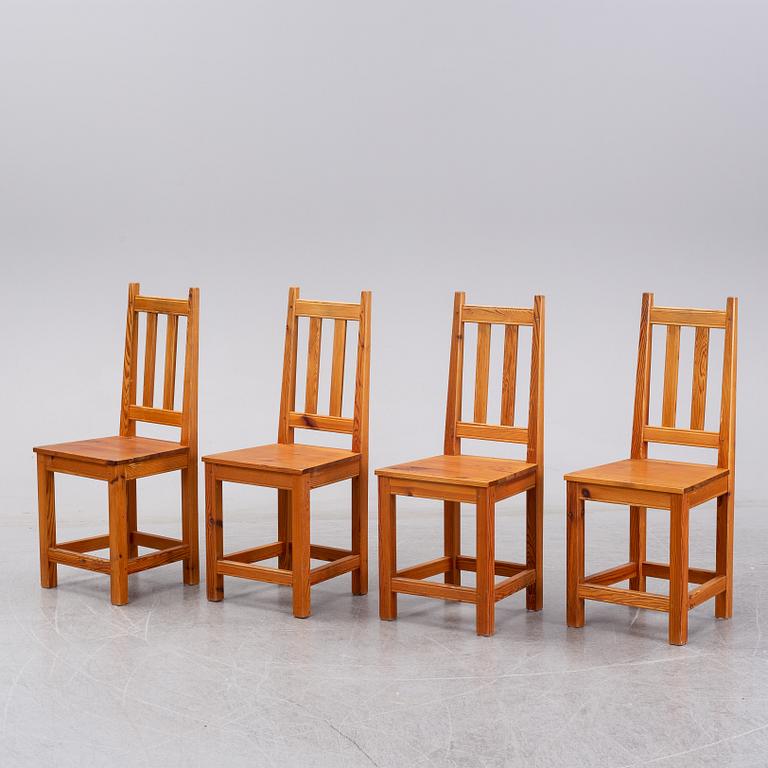 ROLAND WILHELMSSON, four pinewood chairs.