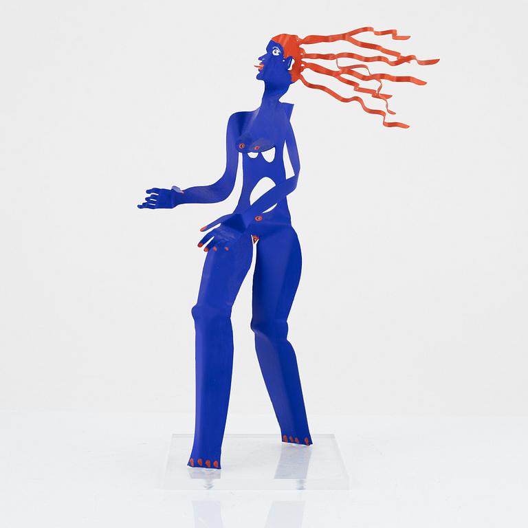 Timo Solin, a painted metal sculpture, signed.