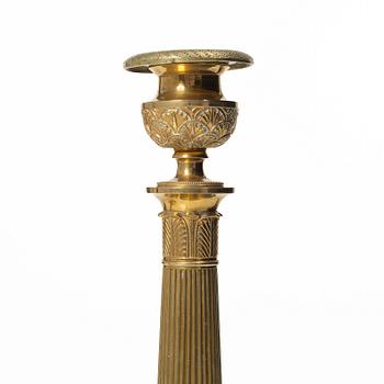 Candlesticks, a pair, Empire style, 20th century.