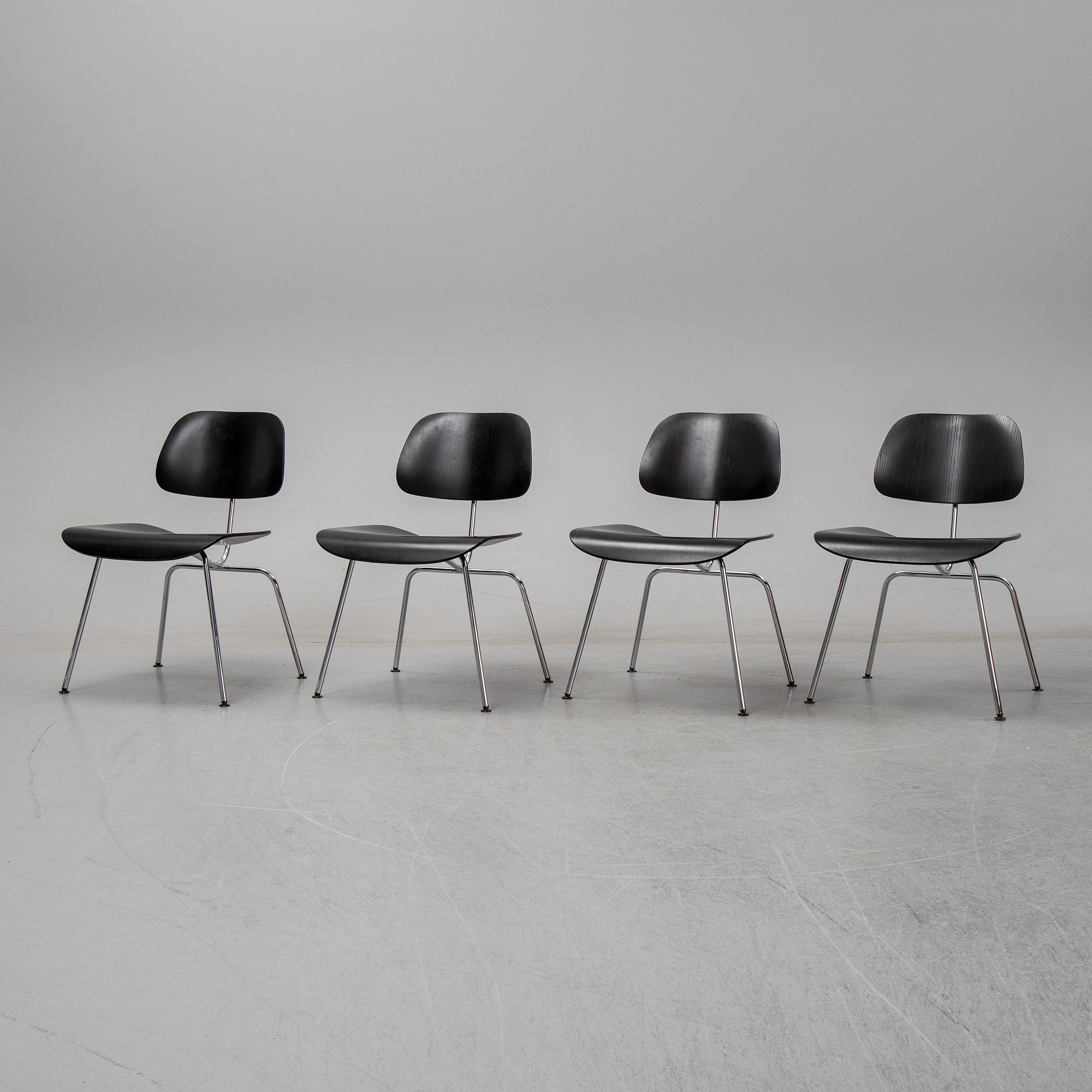Charles and Ray Eames,  stolar, 4 st, "DCM", Plywood Group, Vitra, 1999.