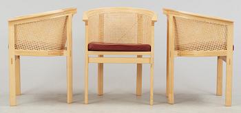 FÅTÖLJER, 3 st, ur "Konge-serien", Rud Thygessen & Johnny Sörensen för Bolium, 1900/2000-tal.