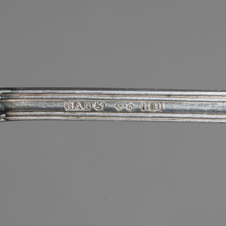 SMÖRGÅS/EFTERRÄTTSGAFFLAR, 12 st, silver, "Olga", GAB, 1950-70-tal. Tot ca 264 gram.