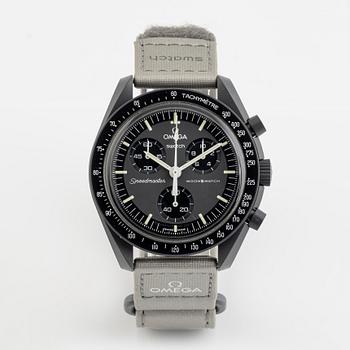 Swatch/Omega, MoonSwatch, Mission to Mercury, chronograph, wristwatch, 42 mm.