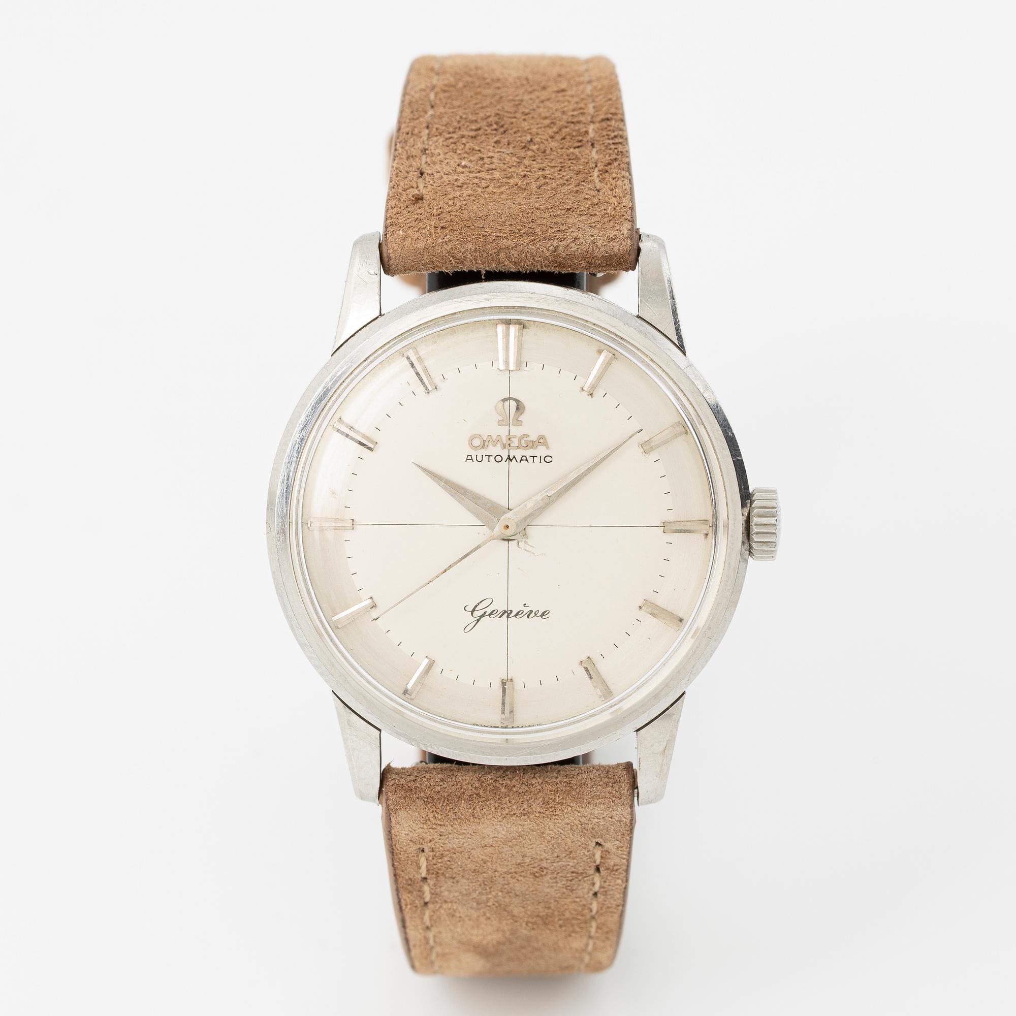 Omega, Genève, "Cursive Genève", armbandsur, 34 mm.