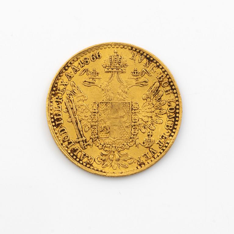 Gold coin. Austria, ! Ducat, 1866.