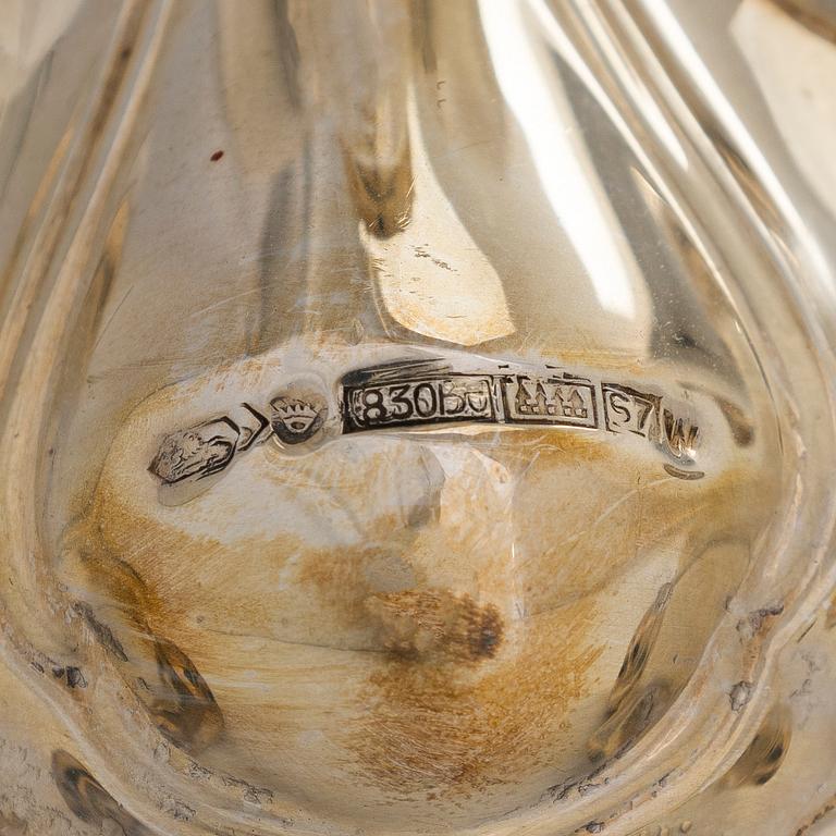 A silver candelabrum and candlestick, Kultakeskus, Hämeenlinna 1955 and 1971.