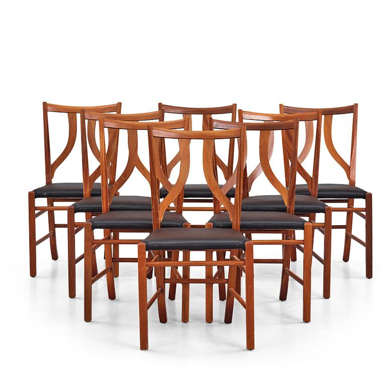 Josef Frank, a set of 8 chairs, model 2027, Firma Svenskt Tenn, Sweden.