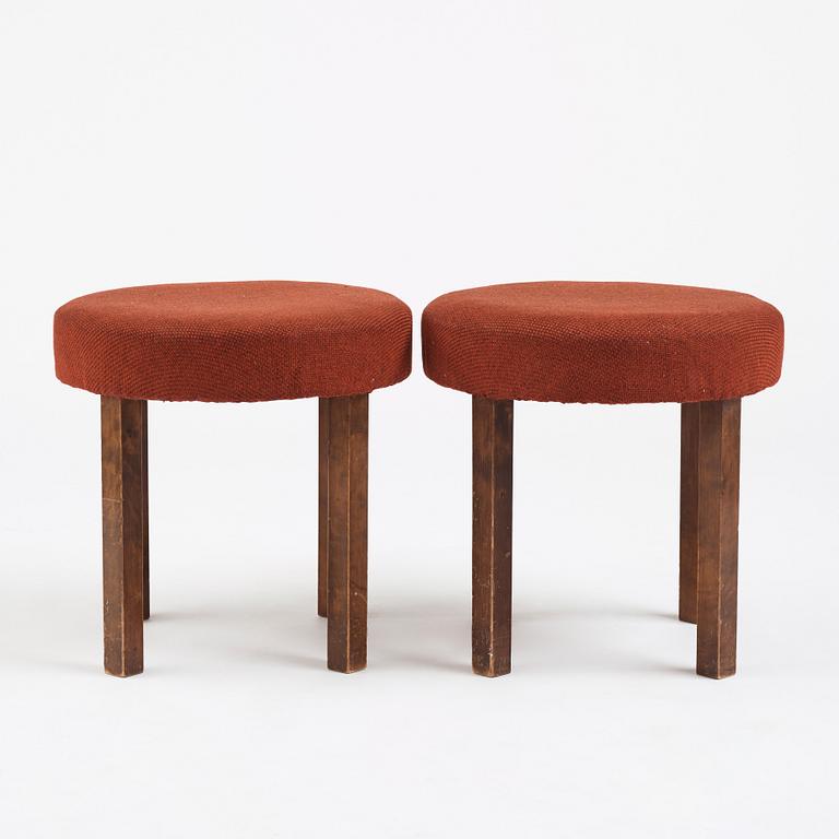 Axel Einar Hjorth, a pair of "Typenko" stools, Nordiska Kompaniet, Sweden 1936.