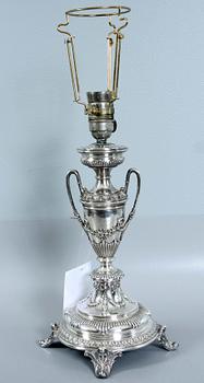 BORDSLAMPA, silver, Emil Möller, Malmö, 1896.