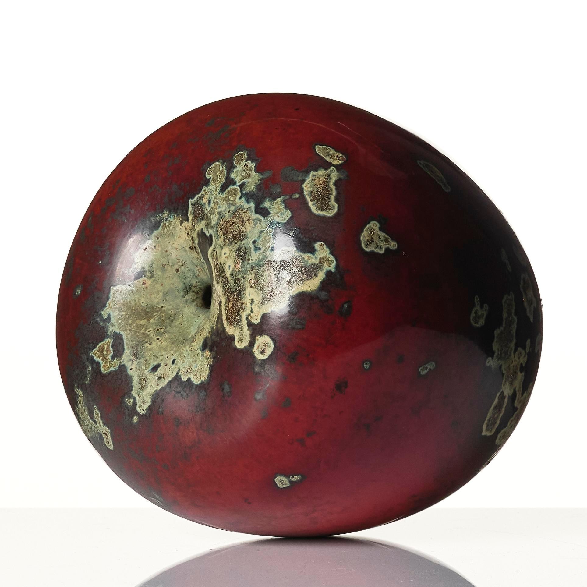 Hans Hedberg, a faience scupture of an apple, Biot, France, ca 1986.