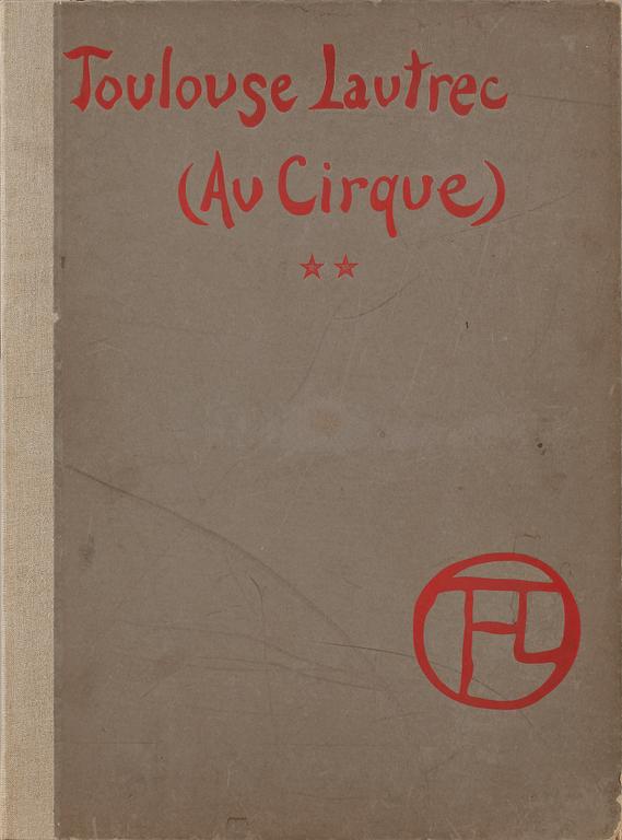 HENRI DE TOULOUSE-LAUTREC, efter, mapp med 17 st litografier, "Au Cirque", Librarie de France, 1900-tal.