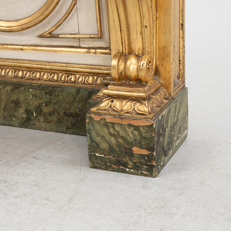 A Swedish late Empire giltwood and marble console, 1830's/40's.