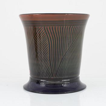 Gunnar Cyrén, a 'graal' glass vase, Orrefors, Sweden 1989.