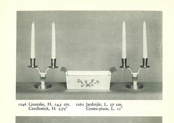 Nils Fougstedt, a pair of pewter candelabra model "1046", Firma Svenskt Tenn, Stockholm 1929.