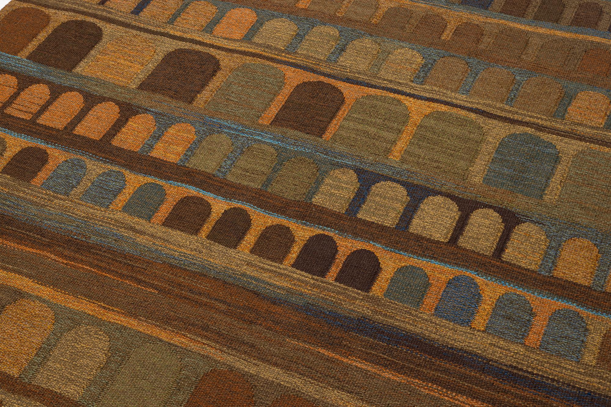 A flat weave and tapestry weave carpets by Ingalill Sjöblom, c 272 x 199 cm.