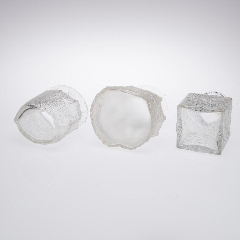 VASER, 3 st, glas. Timo Sarpaneva, signerade.
