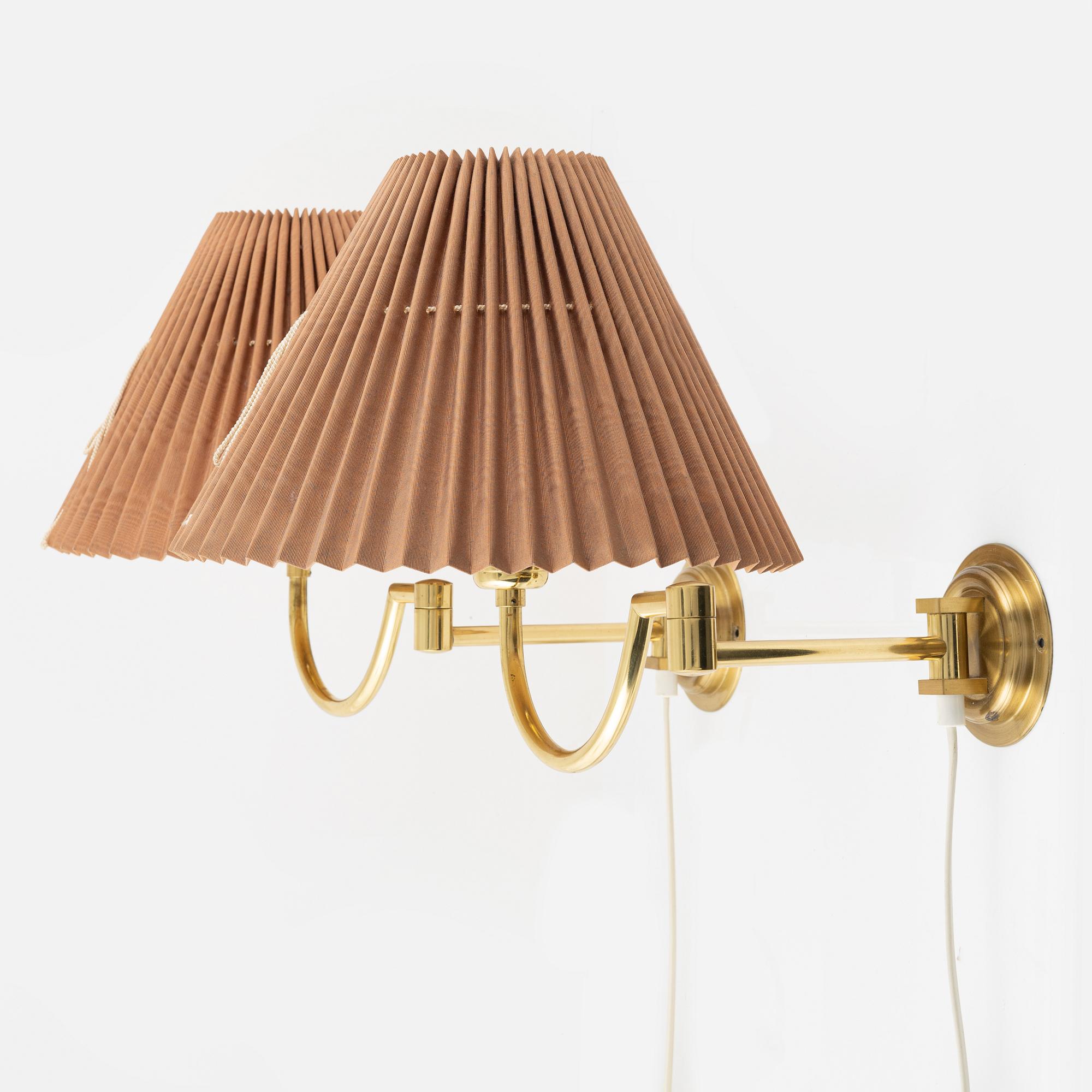 Vägglampor, ett par, EWÅ, 1900-talets senare del.