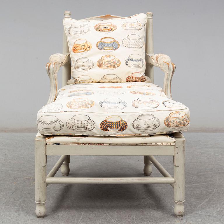 A late 20th century Gustavian style armchair.