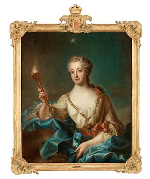 241. Francois Adrien Grasognon Latinville Attributed to, "Drottning Lovisa Ulrika depicted as Aurora" (1720-1782).